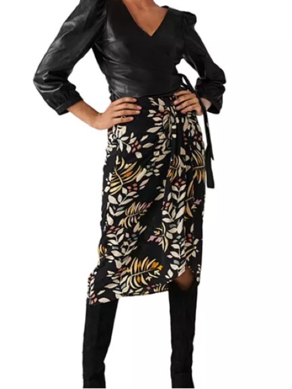 ba&sh Christo Printed Lady Midi Skirt Large